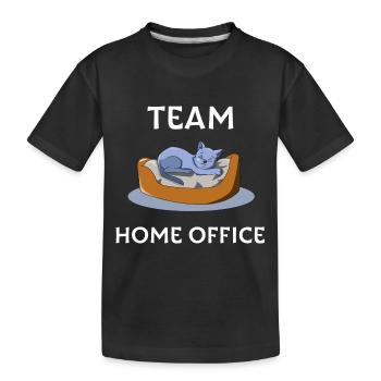 Home Office - Kids' Premium Organic T-Shirt - black - Front