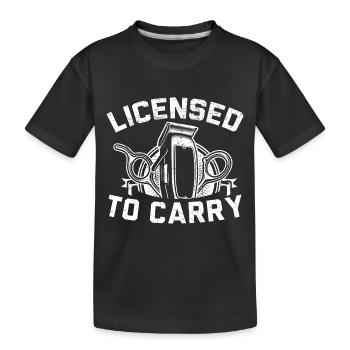 Permis de porter une coupe de cheveux coiffeuse - T-shirt bio Premium Enfant - noir - Devant