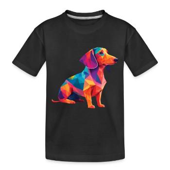Dackel Hund lustiges Hunde Haustier Hundebesitzer - Kinder Premium Bio T-Shirt - Schwarz - Vorne