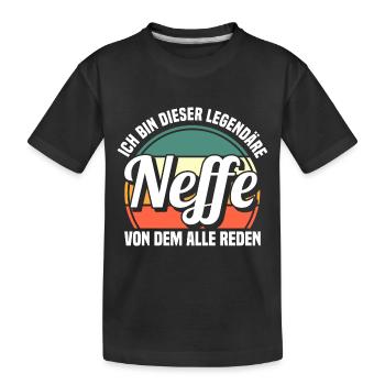 Neffe - Kinder Premium Bio T-Shirt - Schwarz - Vorne
