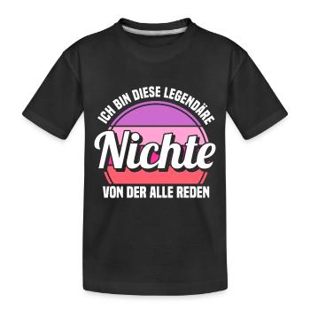 Nichte - Kinder Premium Bio T-Shirt - Schwarz - Vorne