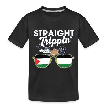 Straight Trippin' Palestine Vacation Tour Travel - Kids' Premium Organic T-Shirt - black - Front
