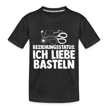 Beziehungsstatus Bastler Bastelunterricht Basteln - Kinder Premium Bio T-Shirt - Schwarz - Vorne
