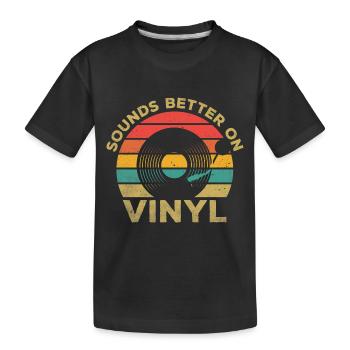 Sonne mieux sur les amateurs de musique rétro vinyle - T-shirt bio Premium Enfant - noir - Devant