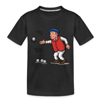 Franzose spielt Petanque für einen Petanque - Kinder Premium Bio T-Shirt - Schwarz - Vorne