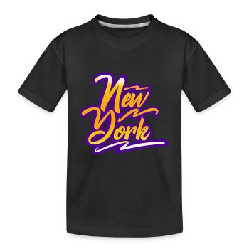 New York - Kids' Premium Organic T-Shirt - black - Front