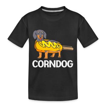 Hot Dog Imbiss - Kinder Premium Bio T-Shirt - Schwarz - Vorne