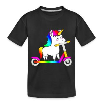 Scooter Roller - Kids' Premium Organic T-Shirt - black - Front