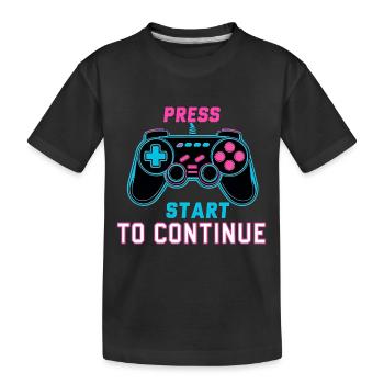 Appuyez sur Start pour continuer - Contrôleur Retro Neon - T-shirt bio Premium Enfant - noir - Devant