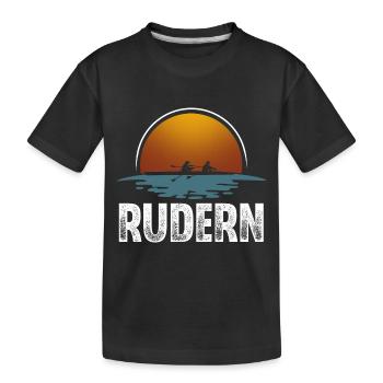 Rudern Ruderer Ruderboot Vintage - Kinder Premium Bio T-Shirt - Schwarz - Vorne