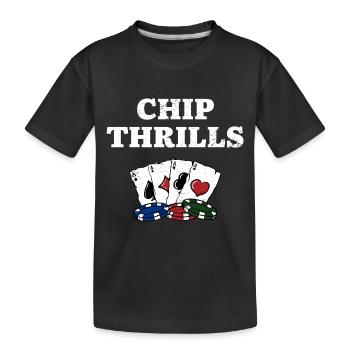 Chip Thrills Gambler Poker Jeu Joueur de poker - T-shirt bio Premium Enfant - noir - Devant