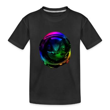 Astronaute Chameleon Reptile Keeper Dans l’espace - T-shirt bio Premium Enfant - noir - Devant