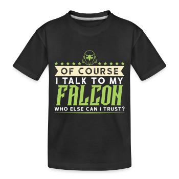 falknerei falke - Kinder Premium Bio T-Shirt - Schwarz - Vorne