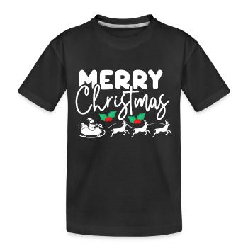 Joyeux Noël Traîneau du Père Noël - T-shirt bio Premium Enfant - noir - Devant