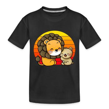 Leo cuddles bear - Kids' Premium Organic T-Shirt - black - Front