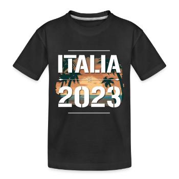 Italia 2023 - Kinder Premium Bio T-Shirt - Schwarz - Vorne