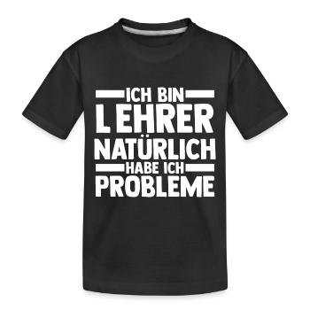 Schullehrer Lehrer - Kinder Premium Bio T-Shirt - Schwarz - Vorne