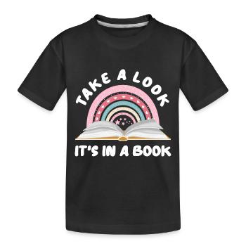 Livres Lecture Lecture Rat de bibliothèque Rat de bibliothèque Accro de bibliothèque - T-shirt bio Premium Enfant - noir - Devant