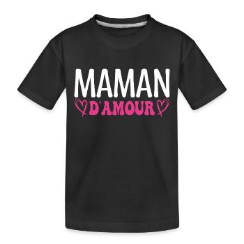 Maman d'amour, fêtes des mères. cadeau maman, mère - T-shirt bio Premium Enfant - noir - Devant