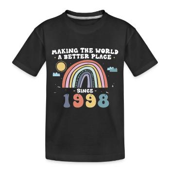 Making The a World Better Place Since 1998, 25th - Kids' Premium Organic T-Shirt - black - Front