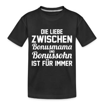 Stiefmutter Stiefmama Stiefsohn Bonusmama - Kinder Premium Bio T-Shirt - Schwarz - Vorne