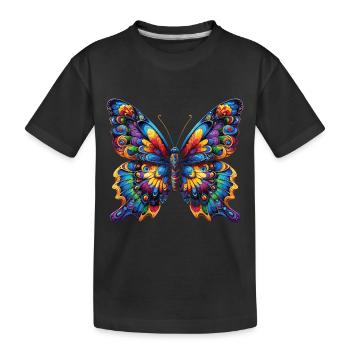 Colorful beauty: Colorful butterfly - Kids' Premium Organic T-Shirt - black - Front
