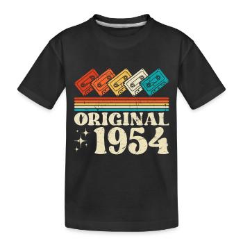 70th Birthday 1954 Vintage Retro Vinatge - Kids' Premium Organic T-Shirt - black - Front