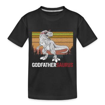 Parrainsaurus Rex Dinosaure T Rex Parrain - T-shirt bio Premium Enfant - noir - Devant