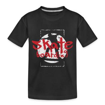 Skateboard Skater Skaten - Kinder Premium Bio T-Shirt - Schwarz - Vorne
