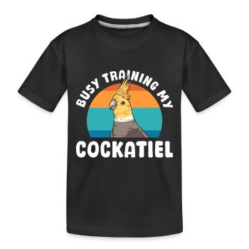 Ornithologe Weiro Papageienliebhaber ist damit - Kinder Premium Bio T-Shirt - Schwarz - Vorne
