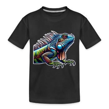 Iguana - Kids' Premium Organic T-Shirt - black - Front
