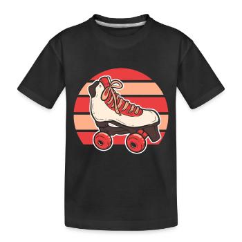 Rollschuhlaufen Rollschuhe Inline-Skates - Kinder Premium Bio T-Shirt - Schwarz - Vorne