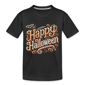 Lettrage ludique « Happy Halloween » classique - T-shirt bio Premium Enfant - noir - Devant