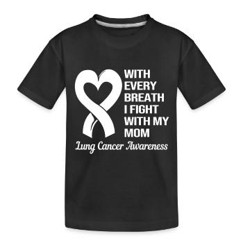 Lung Cancer Survivor Lung - Kids' Premium Organic T-Shirt - black - Front