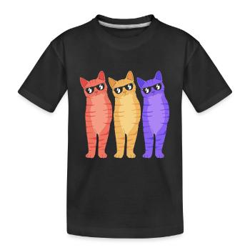 Tabby Cat - Kids' Premium Organic T-Shirt - black - Front
