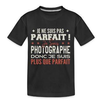 Fotograf, der Traumberuf im Rampenlicht - Kinder Premium Bio T-Shirt - Schwarz - Vorne