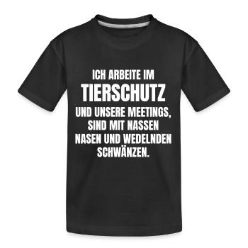 Tierschutz mit nassen Nasen & wedelnden Schwänzen. - Kinder Premium Bio T-Shirt - Schwarz - Vorne