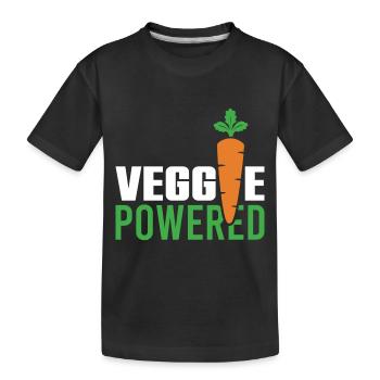 Vegan Veggie Saying - Kids' Premium Organic T-Shirt - black - Front