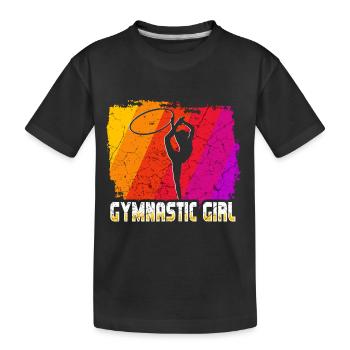Gymnastik Mädchen Turnen Akrobatik - Kinder Premium Bio T-Shirt - Schwarz - Vorne