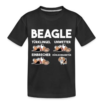 Hund Beagle - Kinder Premium Bio T-Shirt - Schwarz - Vorne