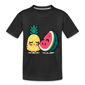 Les meilleurs amis de la pastèque et de l’ananas - T-shirt bio Premium Enfant - noir - Devant