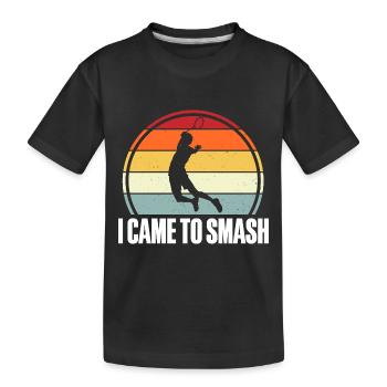 Badminton Federball - Kinder Premium Bio T-Shirt - Schwarz - Vorne