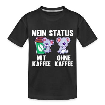 Koala Mein Status Mit Kaffee Ohne Kaffee - Kinder Premium Bio T-Shirt - Schwarz - Vorne