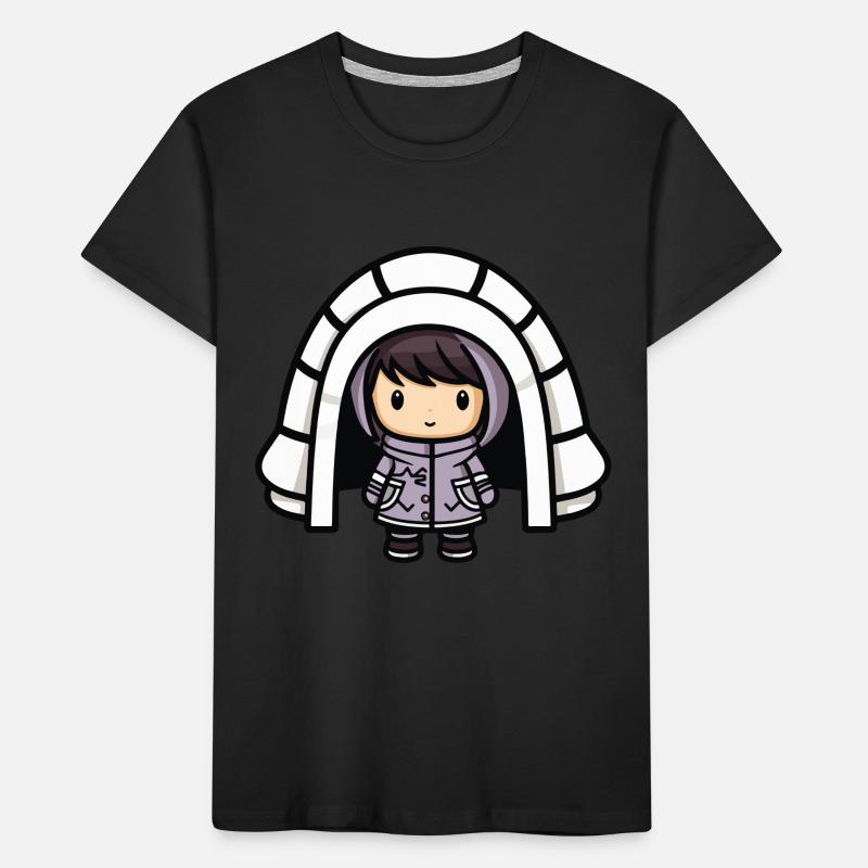 Winter Eskimo Igloo Comic Kids' Premium Organic T-Shirt