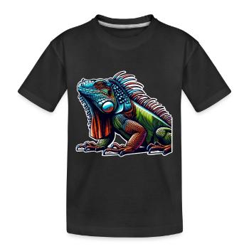 Iguana - Kids' Premium Organic T-Shirt - black - Front