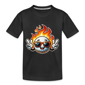 Golf Flames Balle de golf de feu - T-shirt bio Premium Enfant - noir - Devant