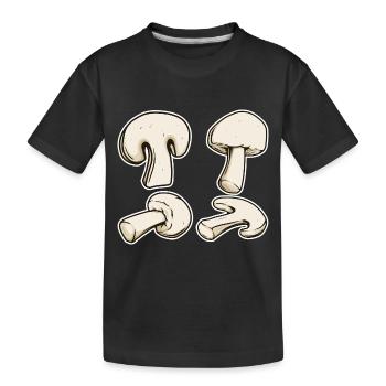 Champignon Kostüm Pilz Klamotten Karneval Pilze - Kinder Premium Bio T-Shirt - Schwarz - Vorne