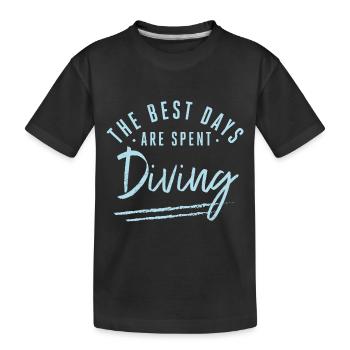 On passe les meilleurs jours à plonger énonciations plongeur - T-shirt bio Premium Enfant - noir - Devant