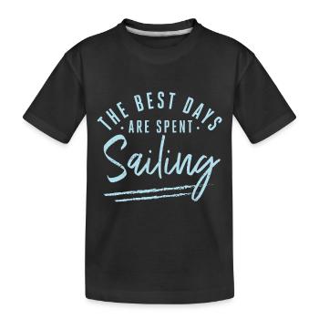 Les meilleurs jours sont passés à naviguer Dictons Voile - T-shirt bio Premium Enfant - noir - Devant