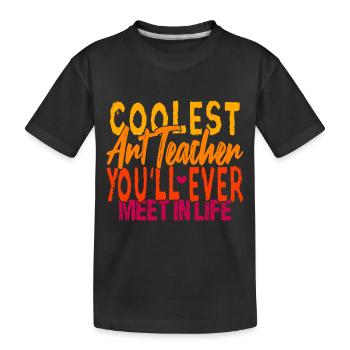 The coolest art teacher - Kids' Premium Organic T-Shirt - black - Front